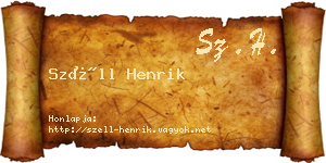 Széll Henrik névjegykártya