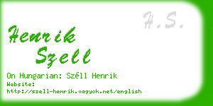 henrik szell business card