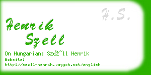 henrik szell business card